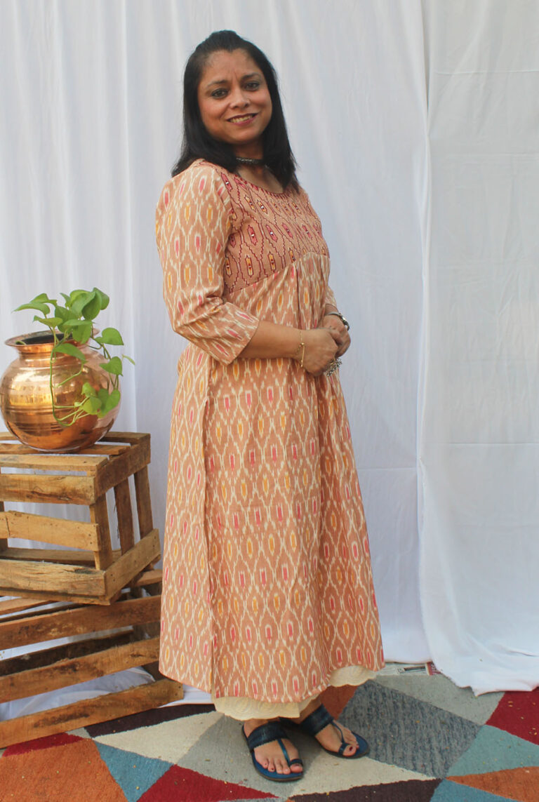 Exclusive Ikat Kurti With Yoke
