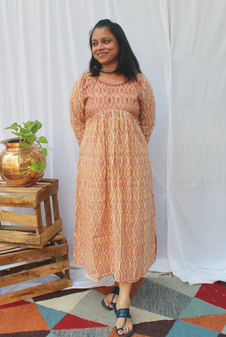 Exclusive Ikat Kurti With Yoke