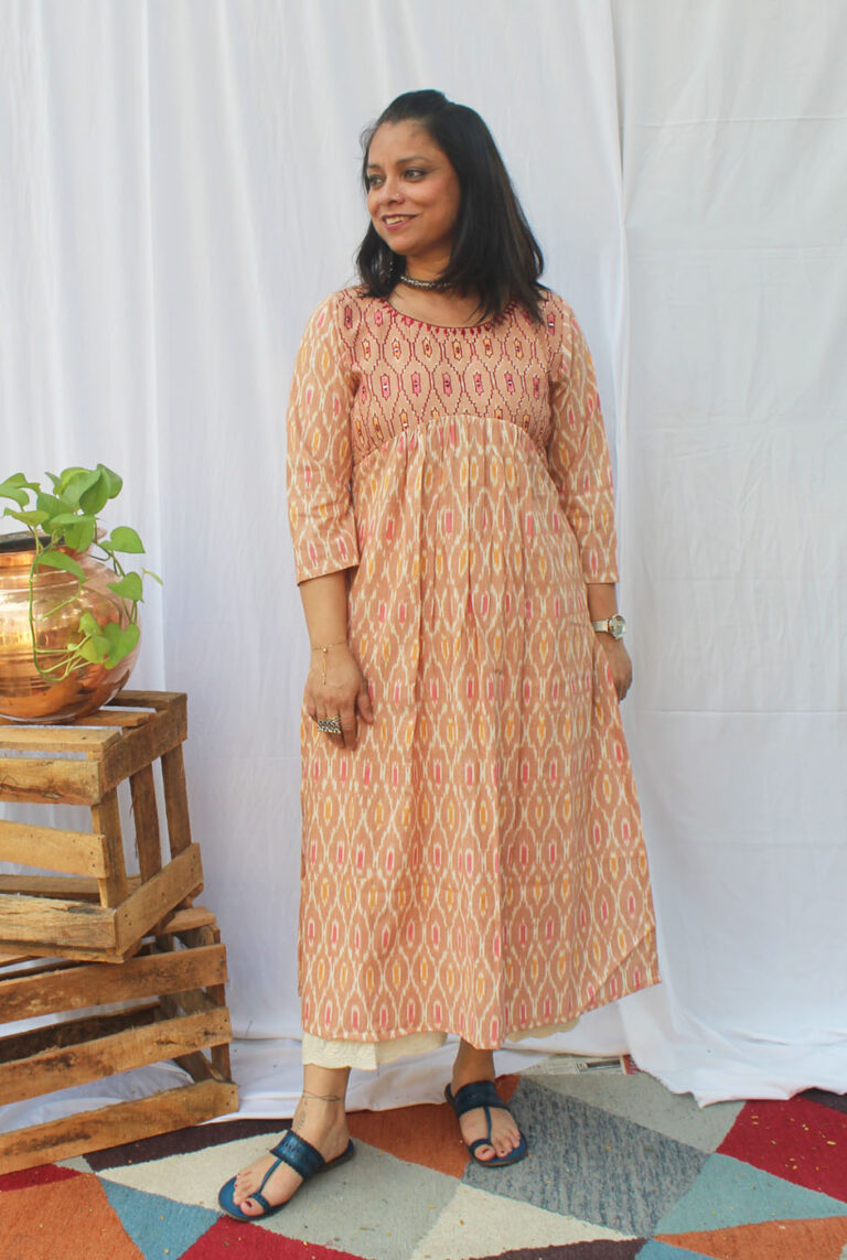 Exclusive Ikat Kurti With Yoke