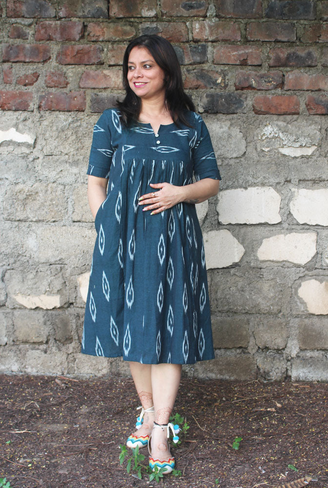 A-line Ikat Dress With Lining