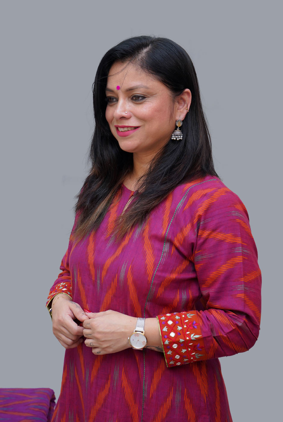 Exclusive Ikat Kurti With Beautiful Embroidery (dispatch will be in 7 working days)