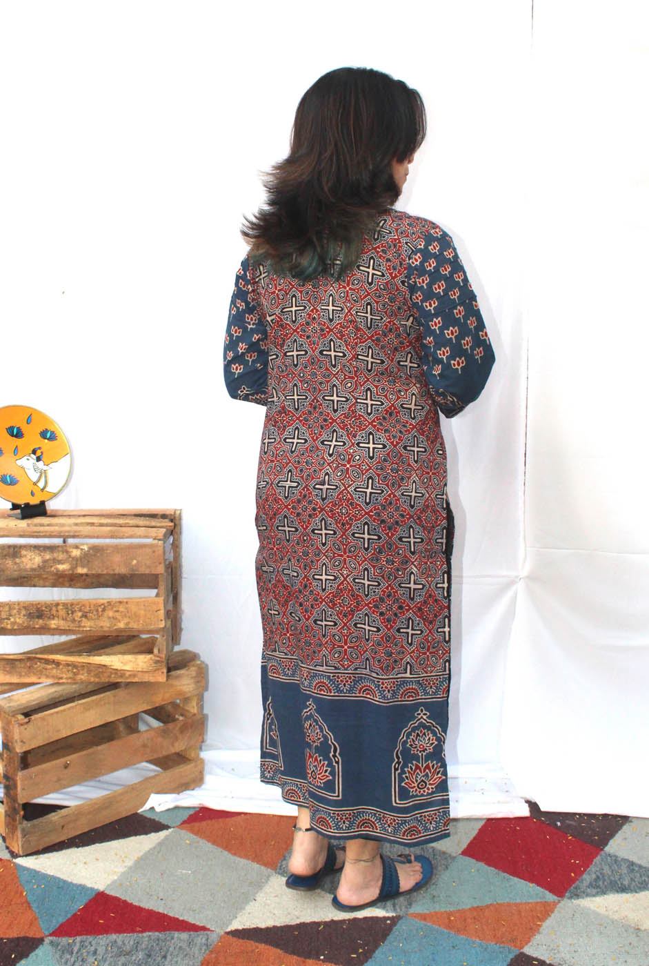 Straight Cut Designer Ajrakh Kurti (I)
