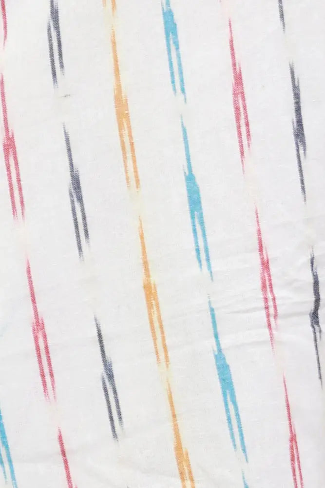White Ikat Dress with Lining