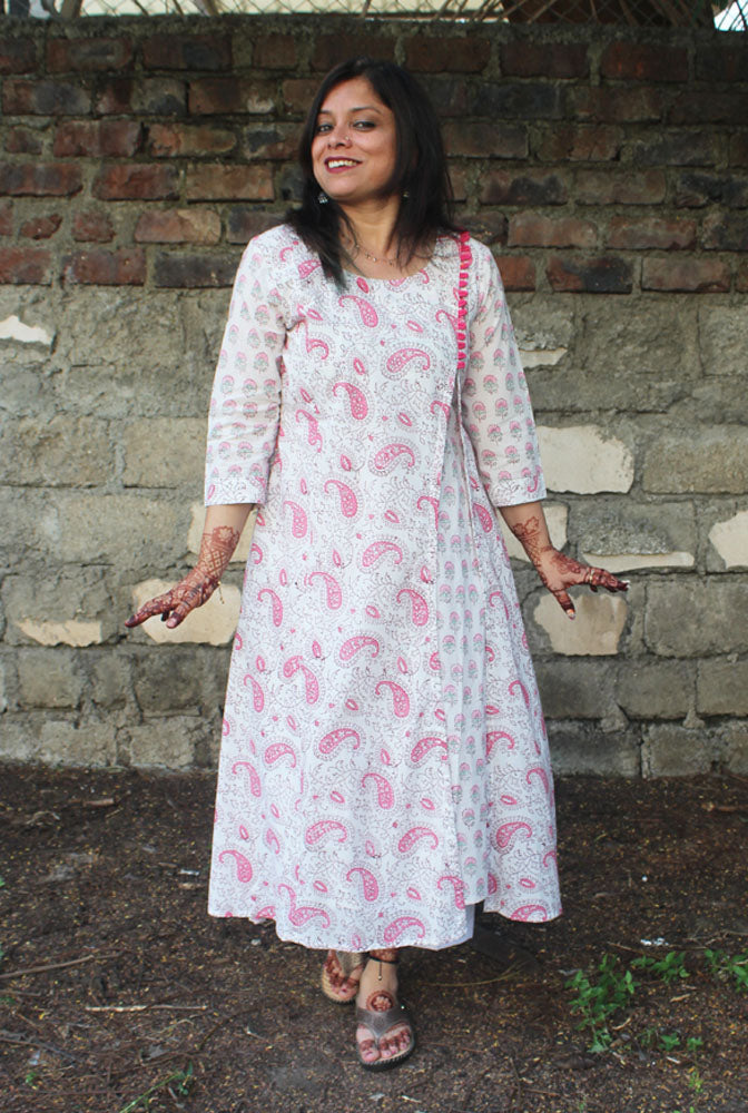 White A-line Designer Kurti