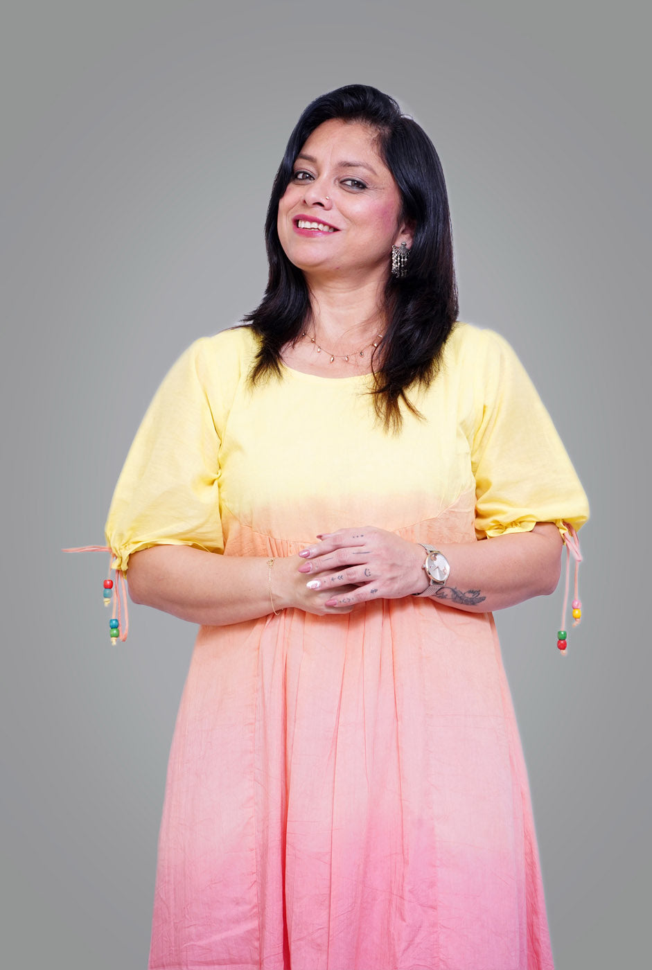 Cotton Rang-Tarang Dress with sleeves (B)
