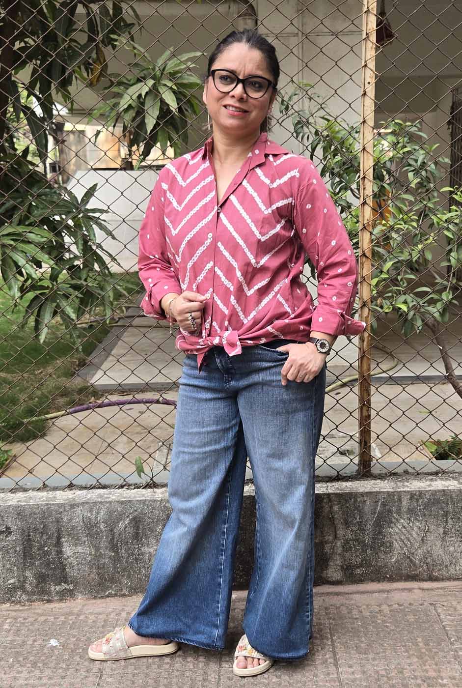 Dark Pink Bandhani Shirt