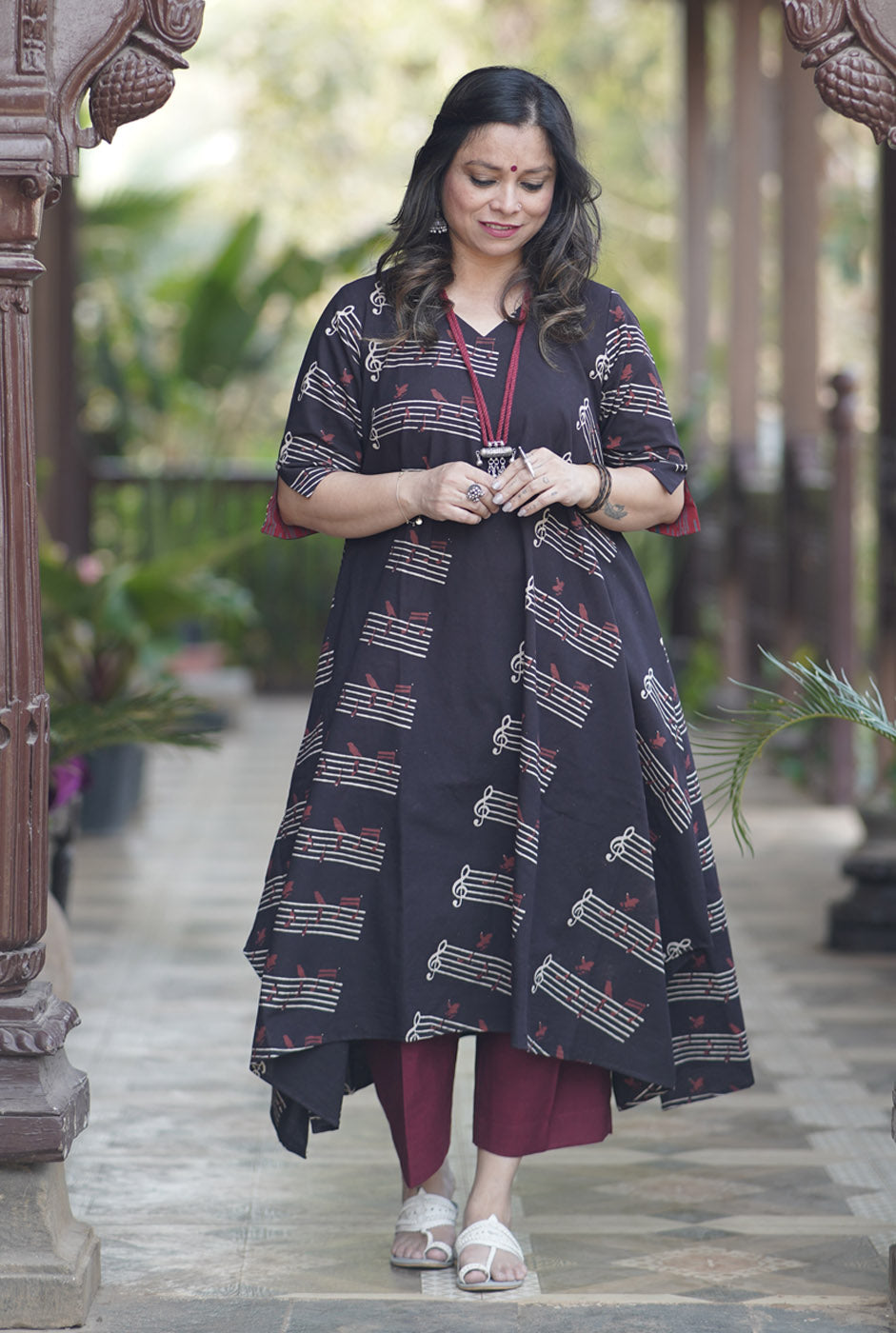 Alahi Ajrakh Anti-Fit Kurta in Exclusive Instrumental Block
