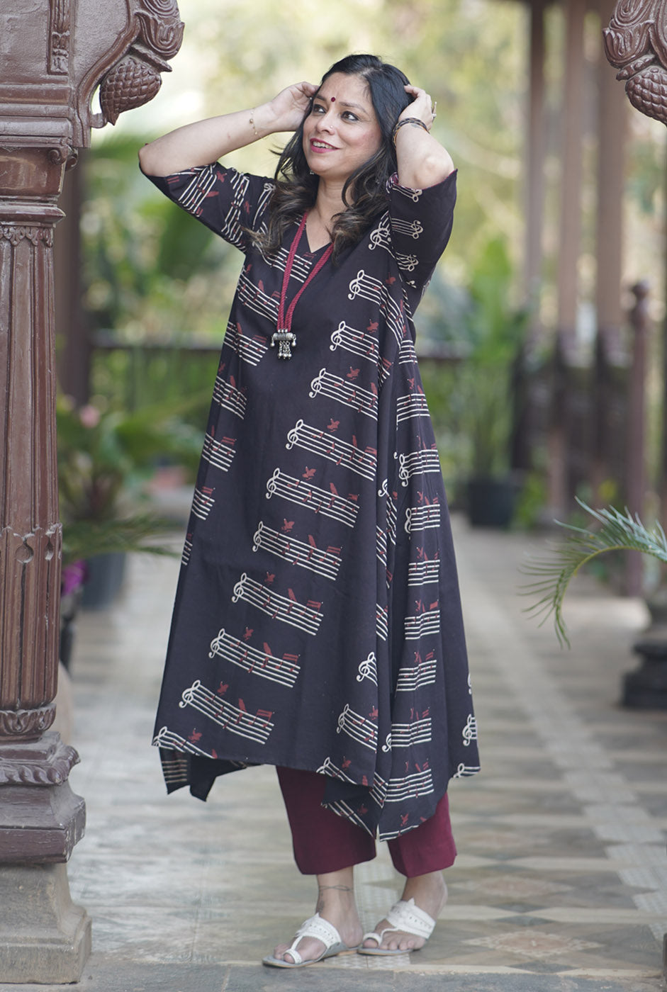 Alahi Ajrakh Anti-Fit Kurta in Exclusive Instrumental Block