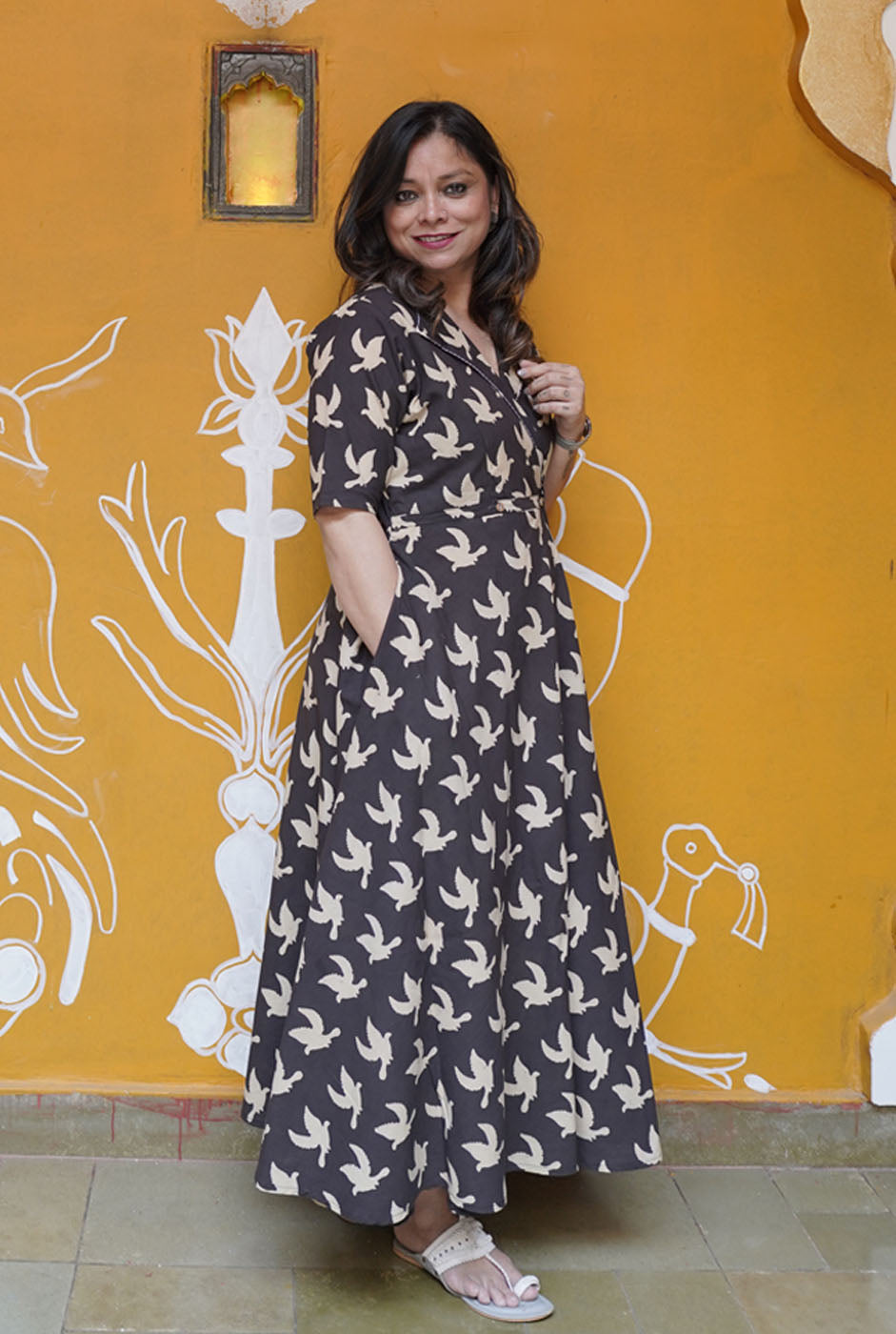 Alahi Black Ajrakh Wrap Around Dress