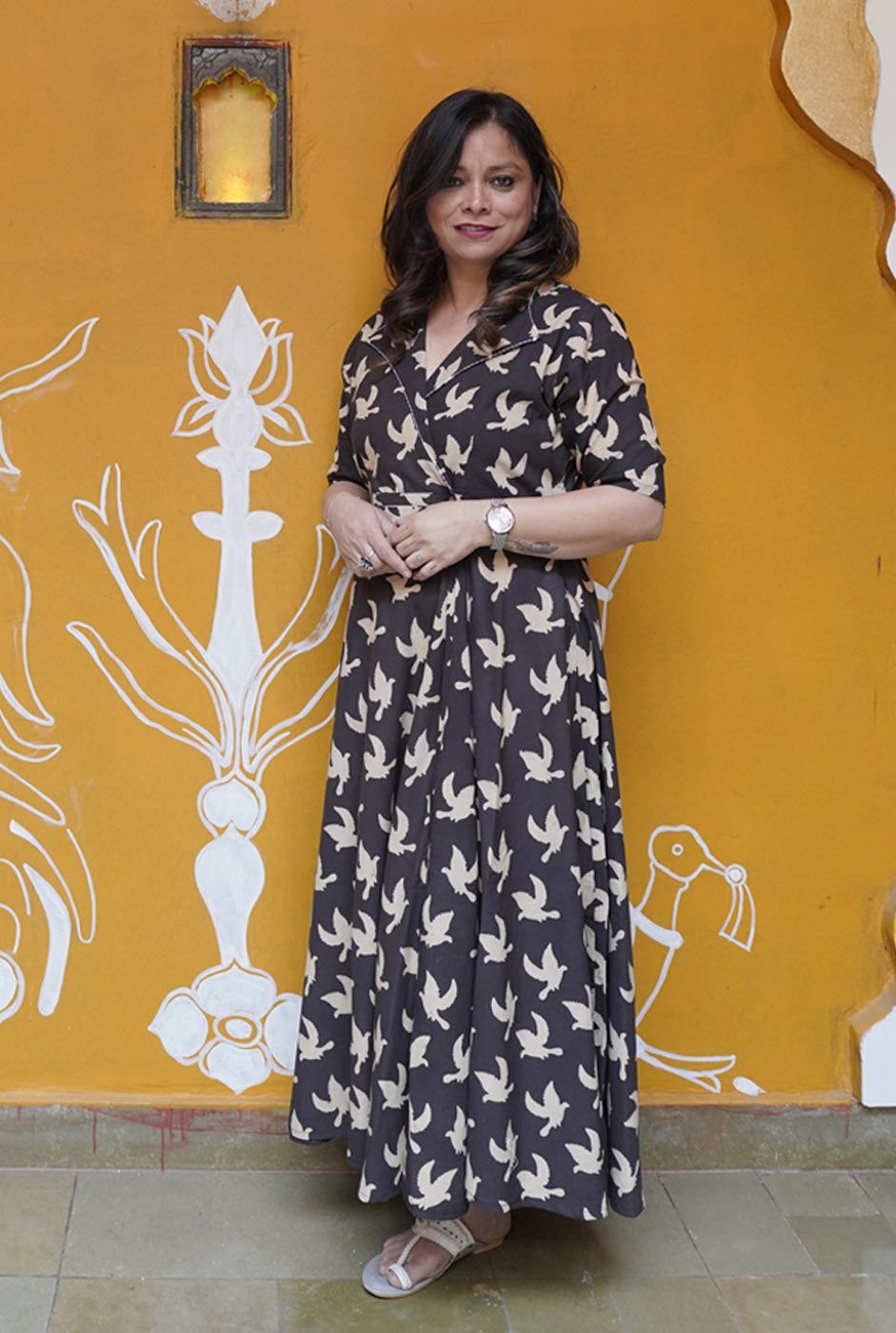 Alahi Black Ajrakh Wrap Around Dress
