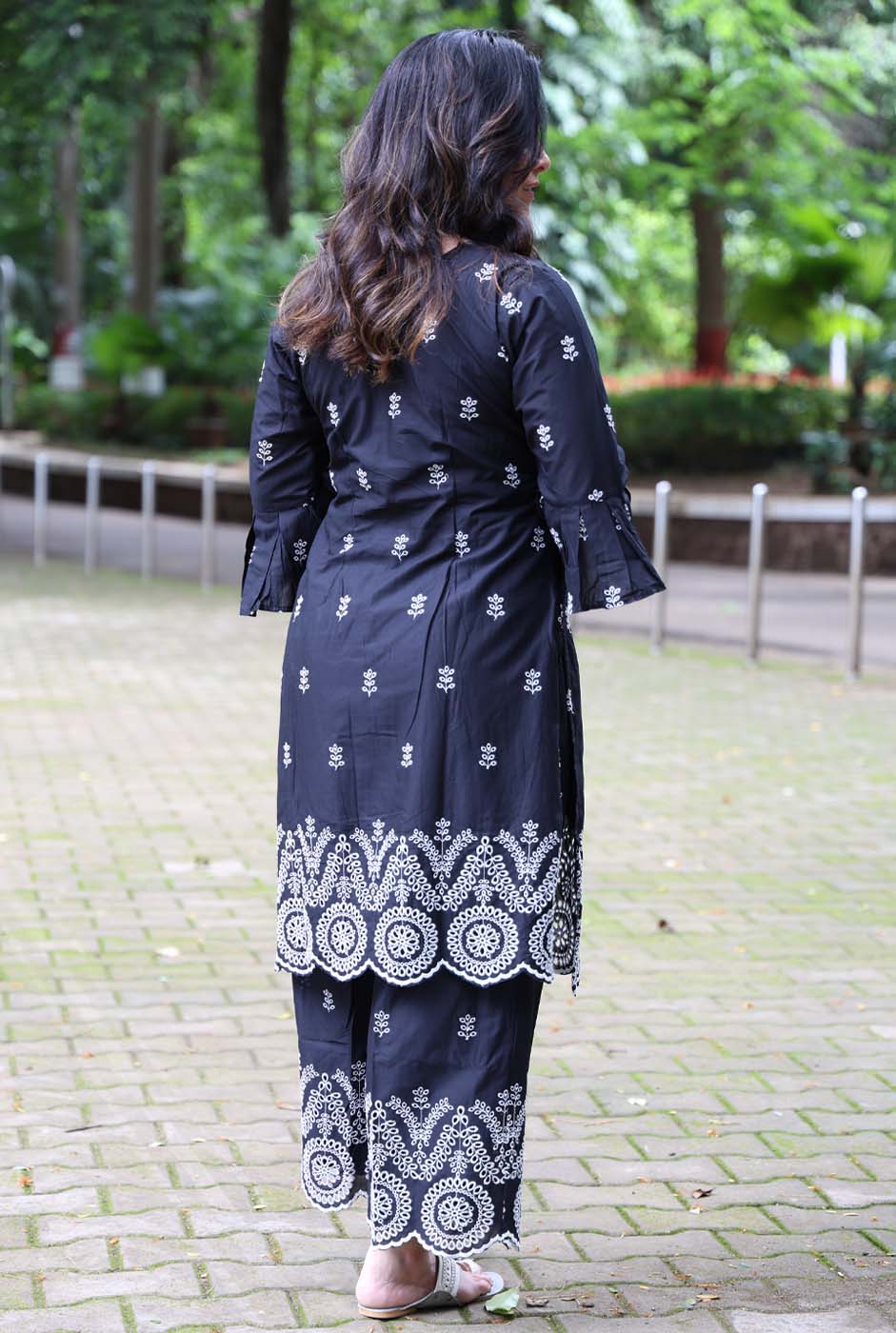 Black Schiffli Co-ord Set – Made to Order