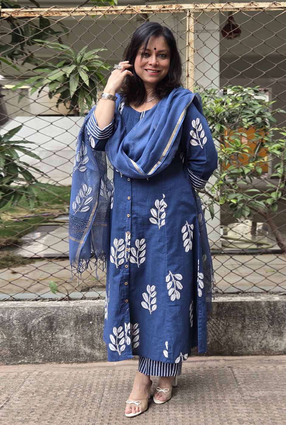 Neel Vanya Slub Cotton Kurta Pant Set