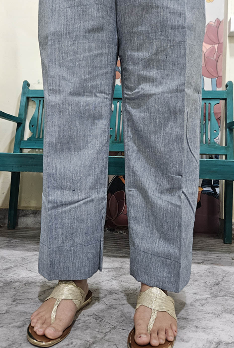 Blue-Grey Handloom Pant