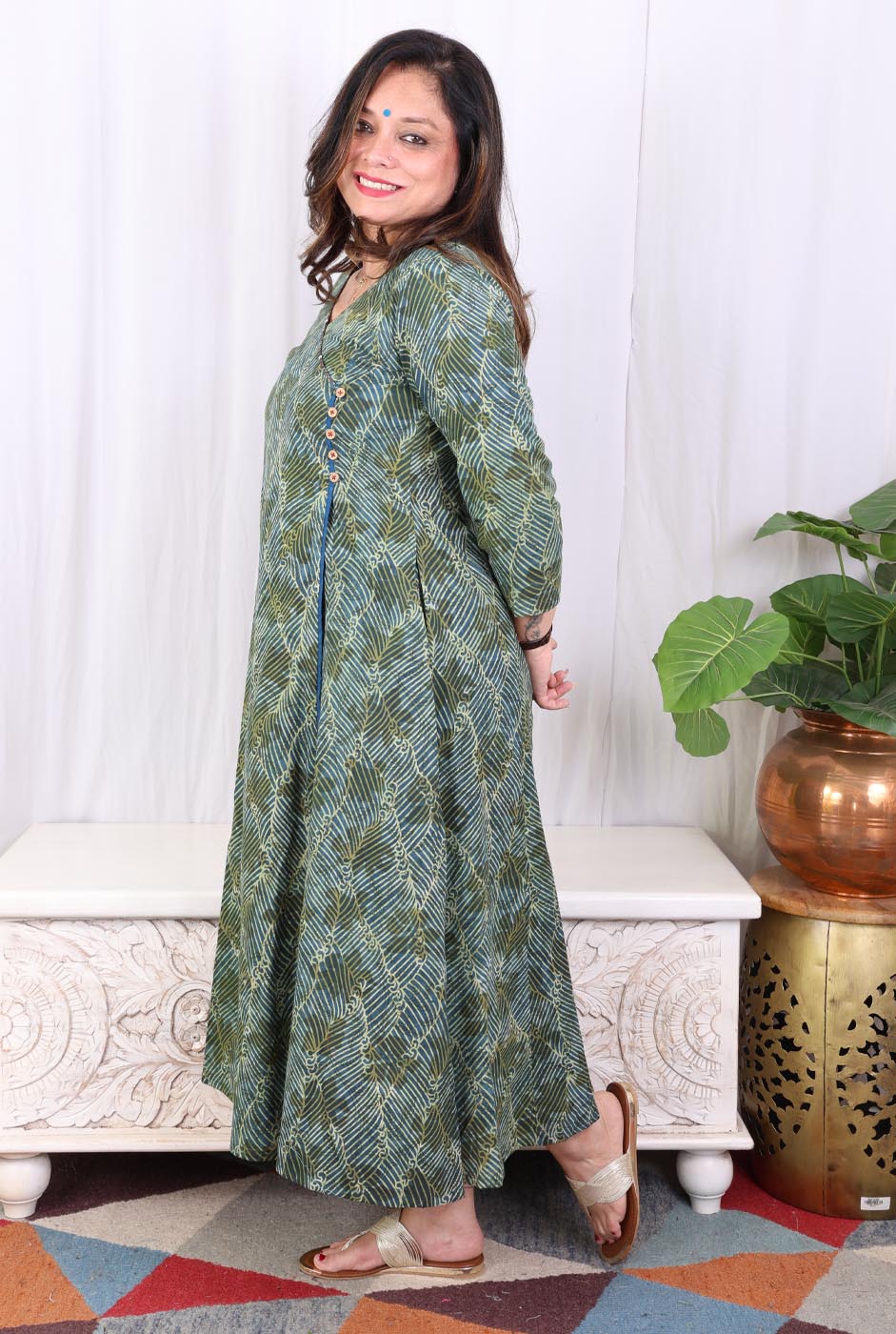 Elegant Green Angrakha Kurta