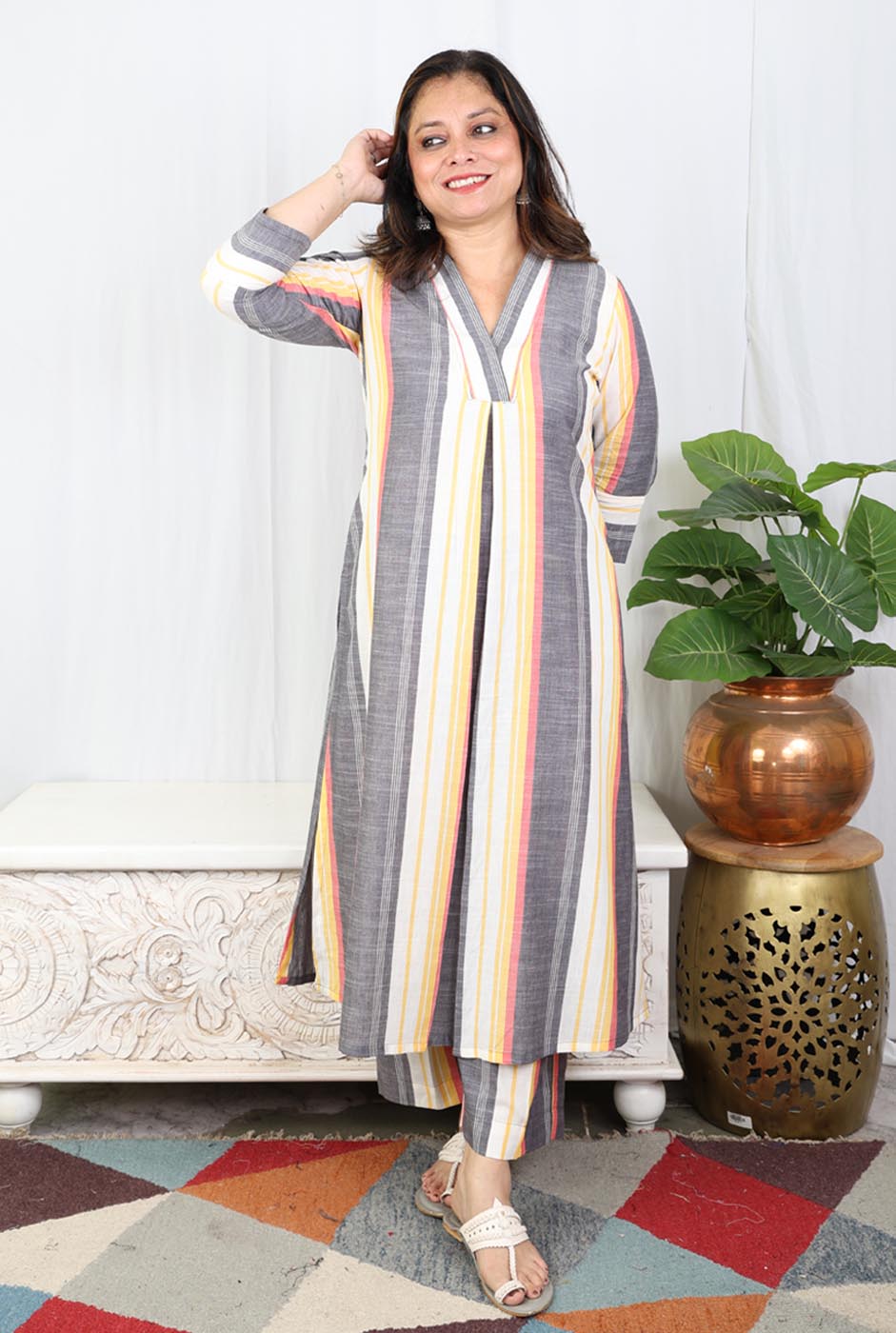 Striped Cotton Co-ord Set