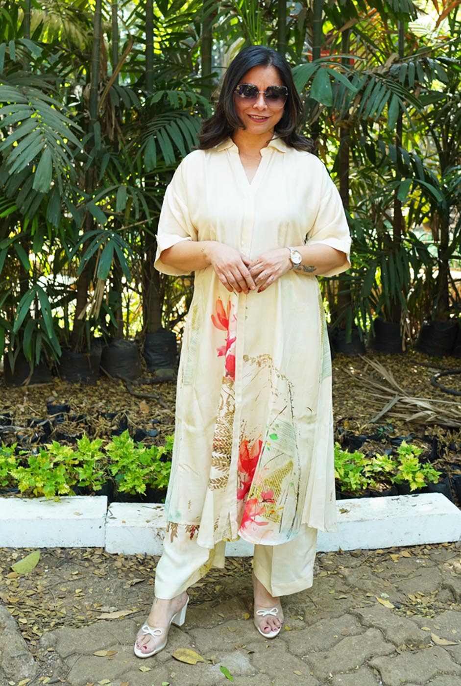 Ivory Floral Muslin Co-ord Set