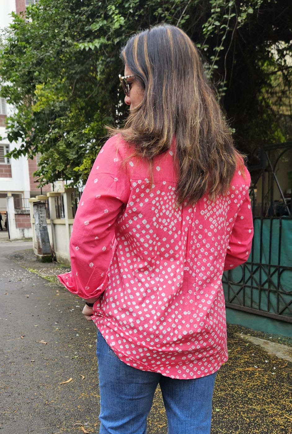 Pink Bandhani Shirt