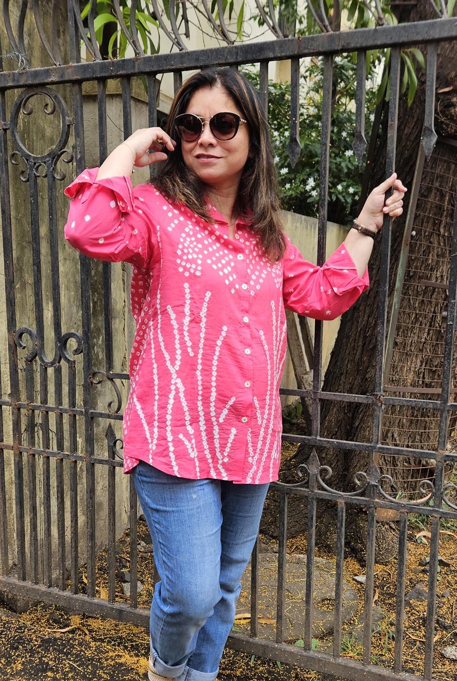 Pink Bandhani Shirt