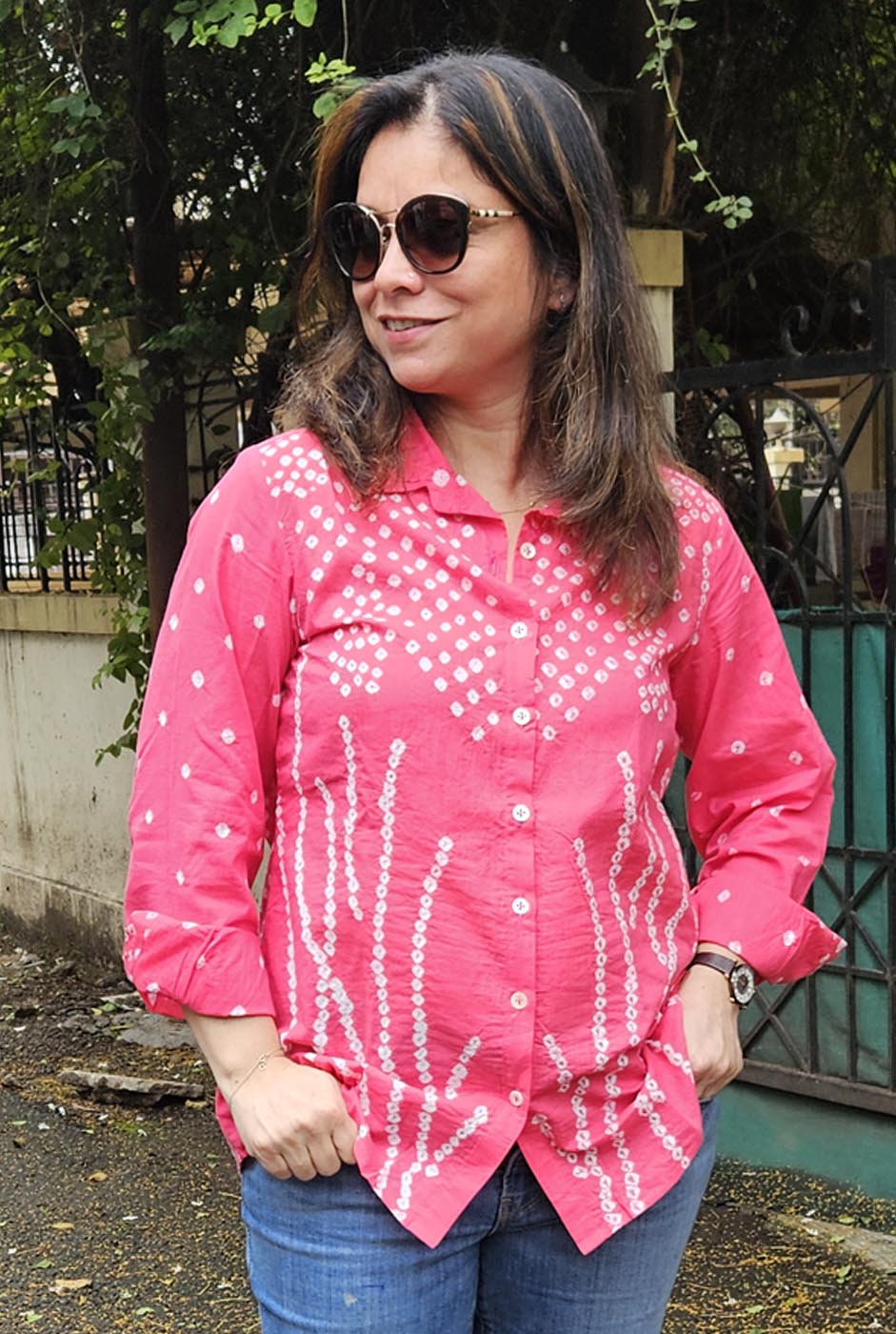 Pink Bandhani Shirt