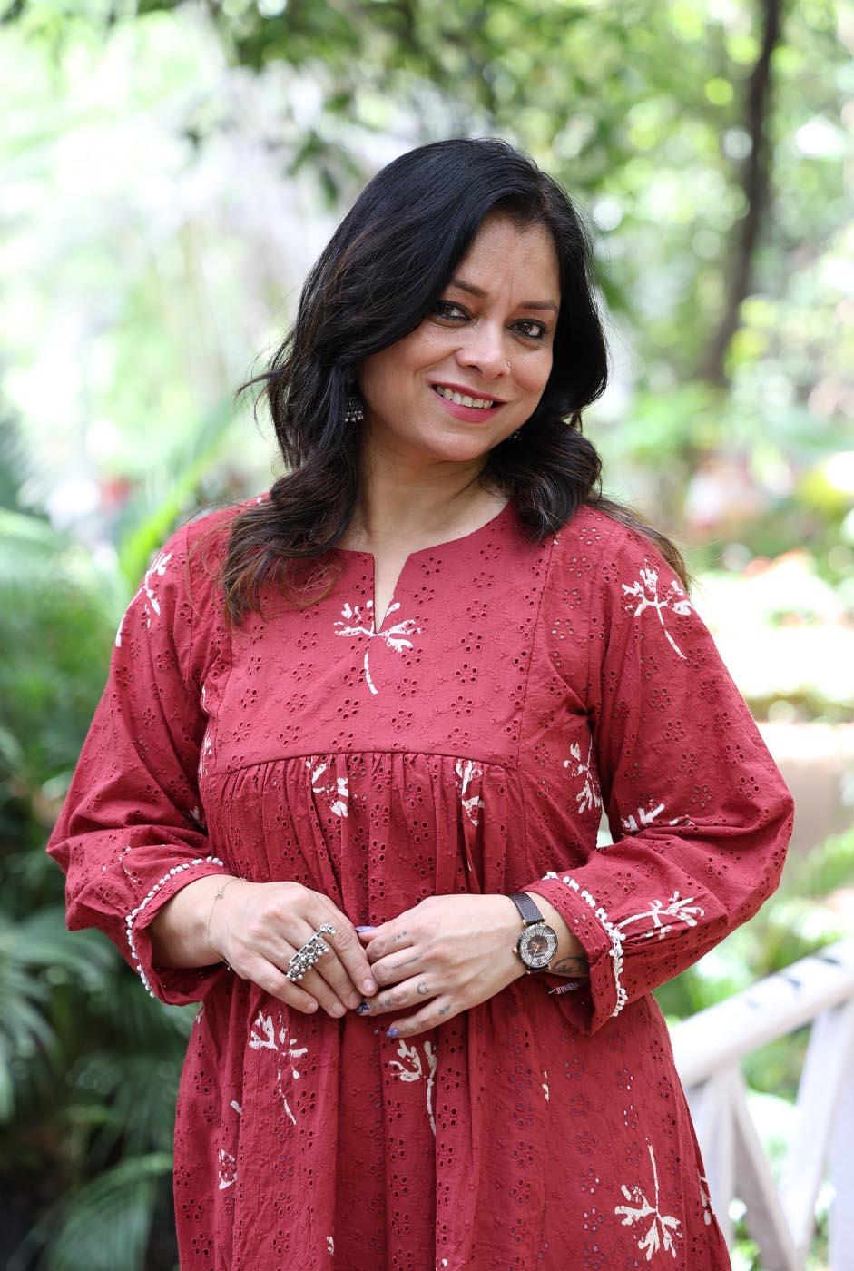 Meher Hand Block Schiffli Kurti/ Dress