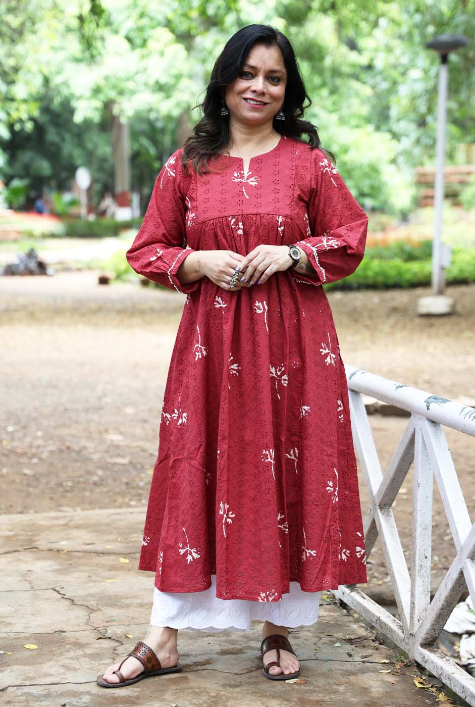 Meher Hand Block Schiffli Kurti/ Dress