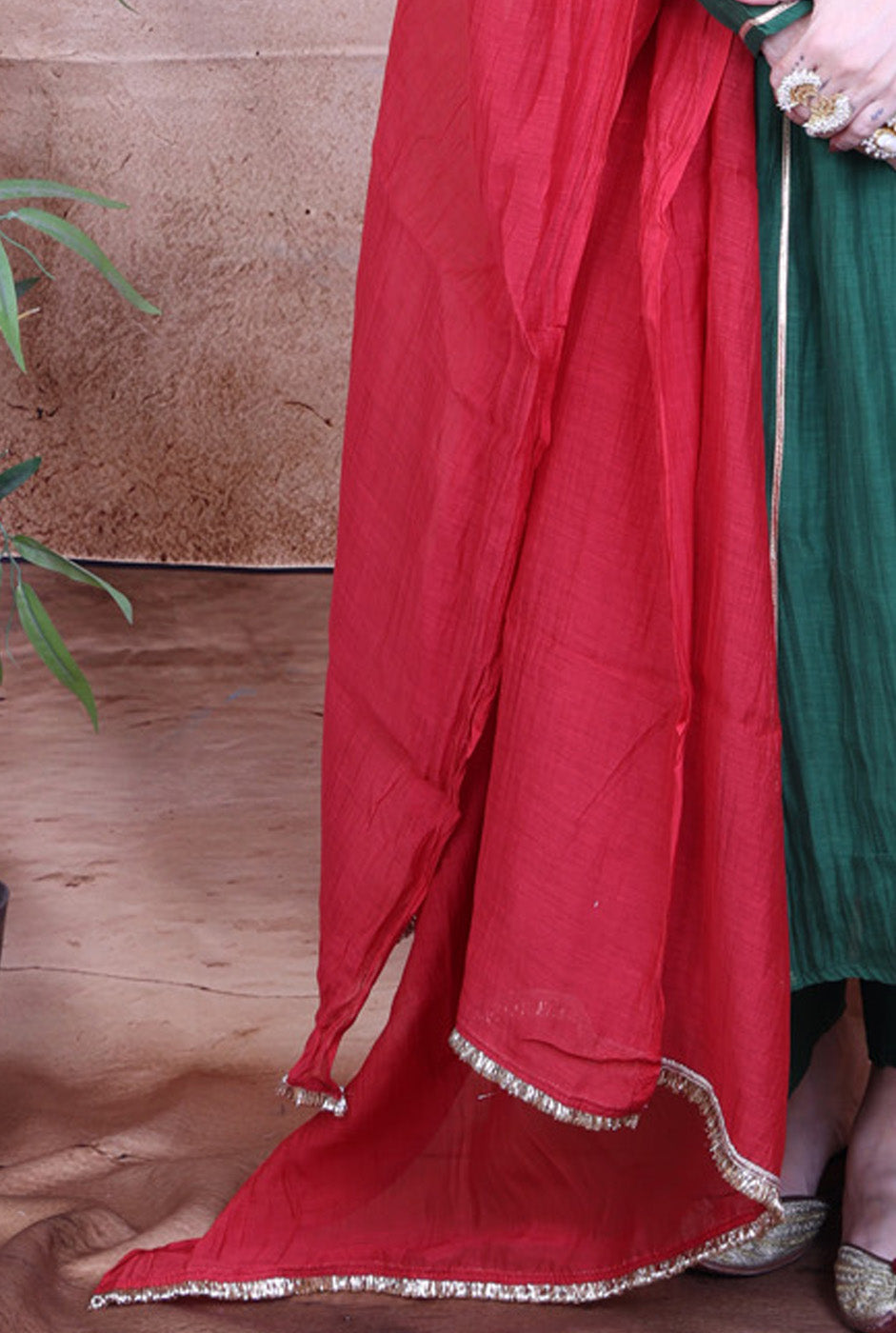 Chanderi Dupatta Red