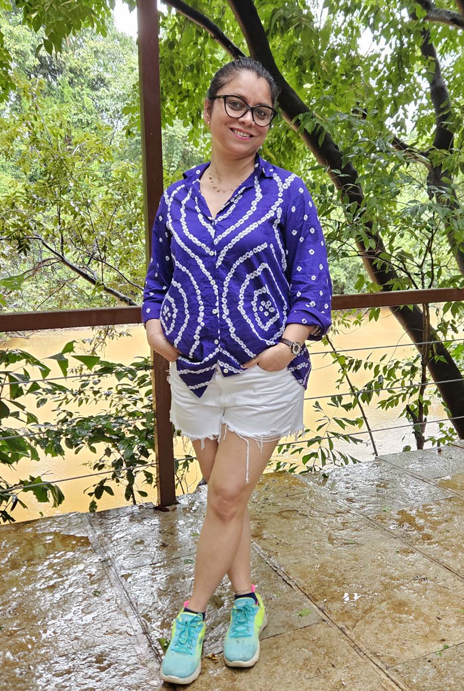 Royal Blue Bandhani Shirt