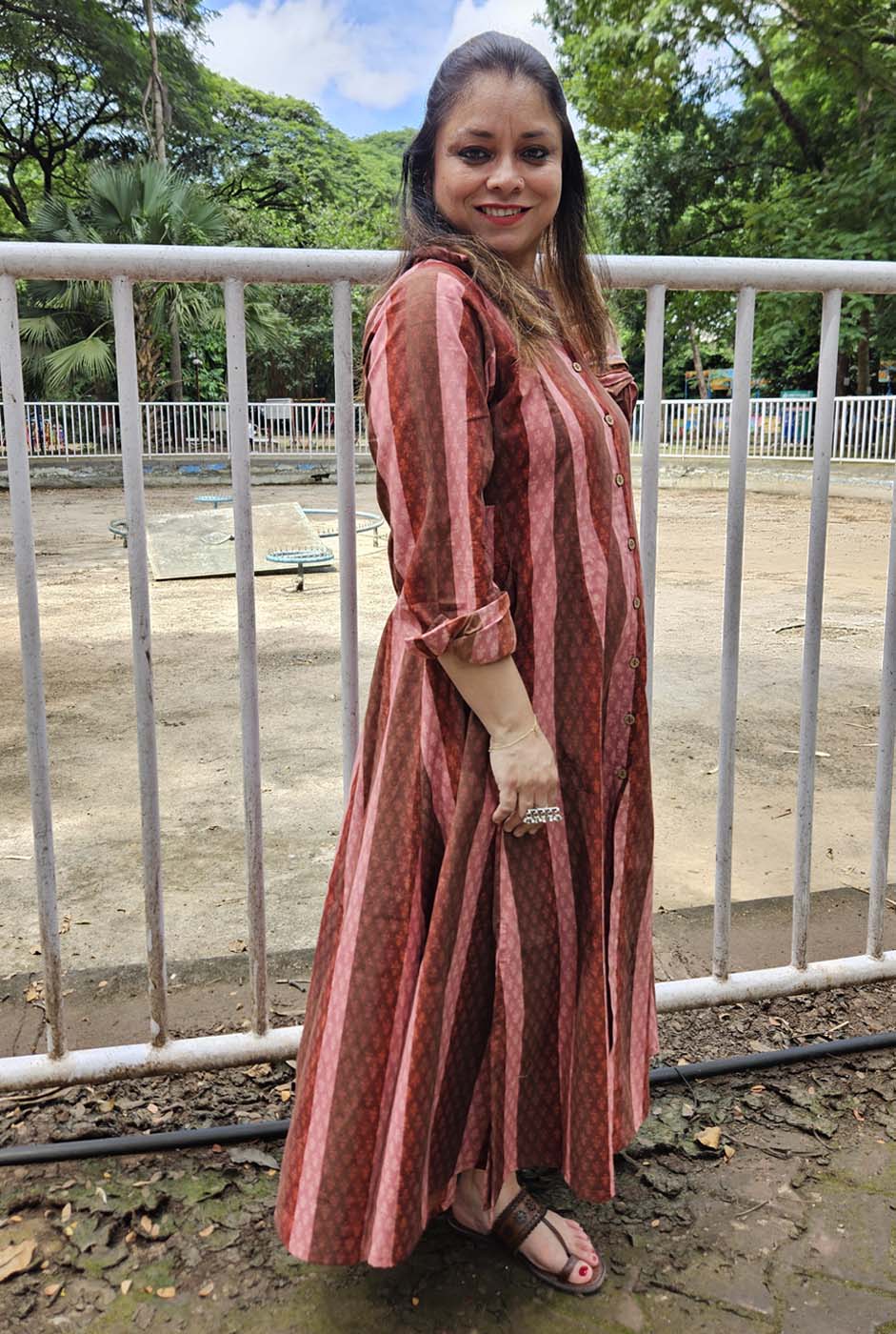 Handcrafted Dabu Print Shirt Dress in Cotton