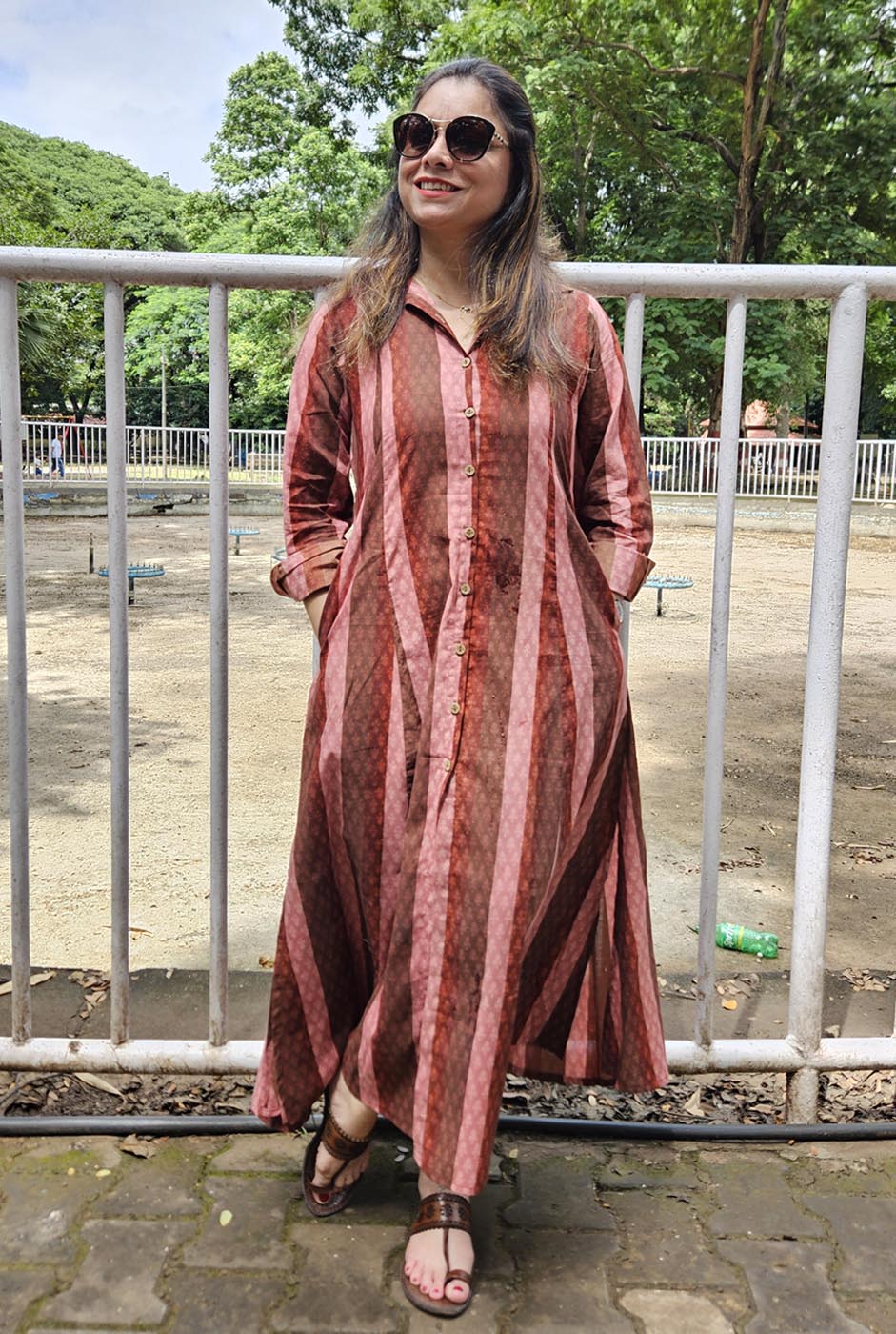 Handcrafted Dabu Print Shirt Dress in Cotton