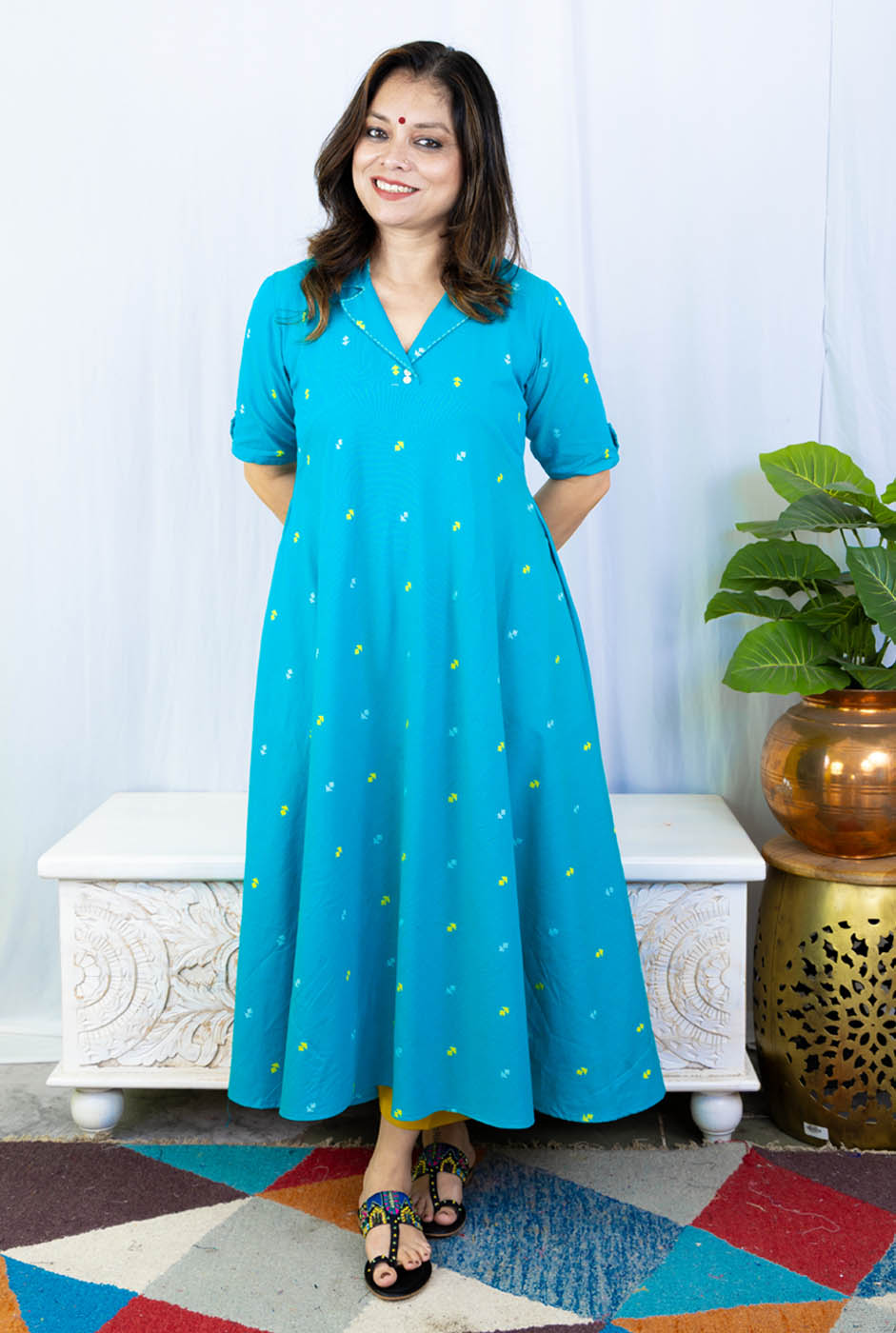 Nazakat Firoza Umbrella Kurta