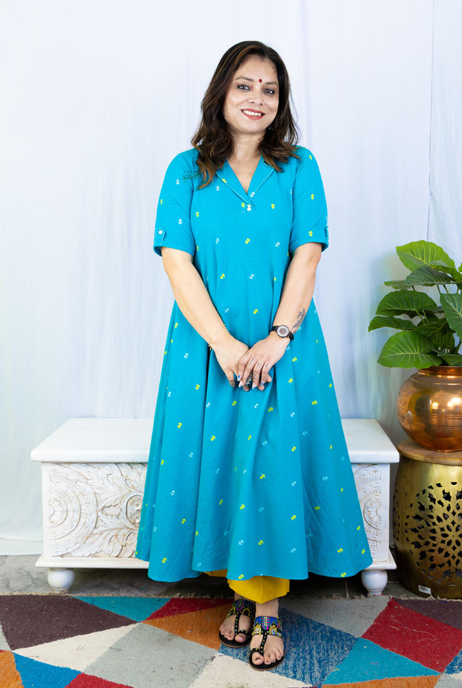 Nazakat Firoza Umbrella Kurta
