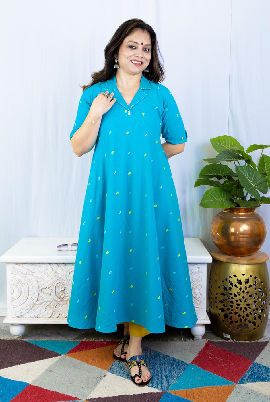Nazakat Firoza Umbrella Kurta