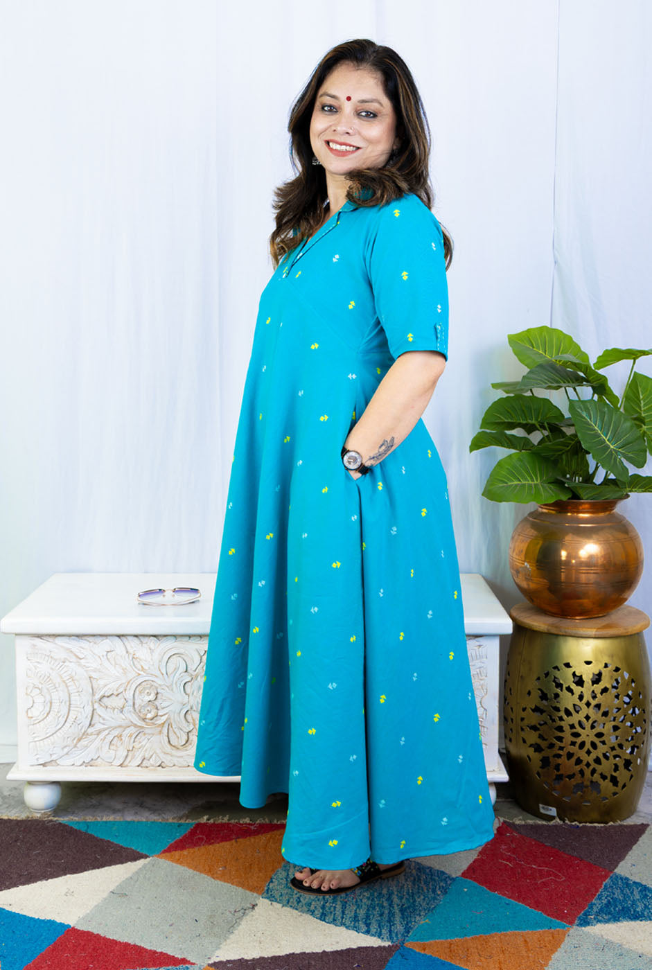 Nazakat Firoza Umbrella Kurta