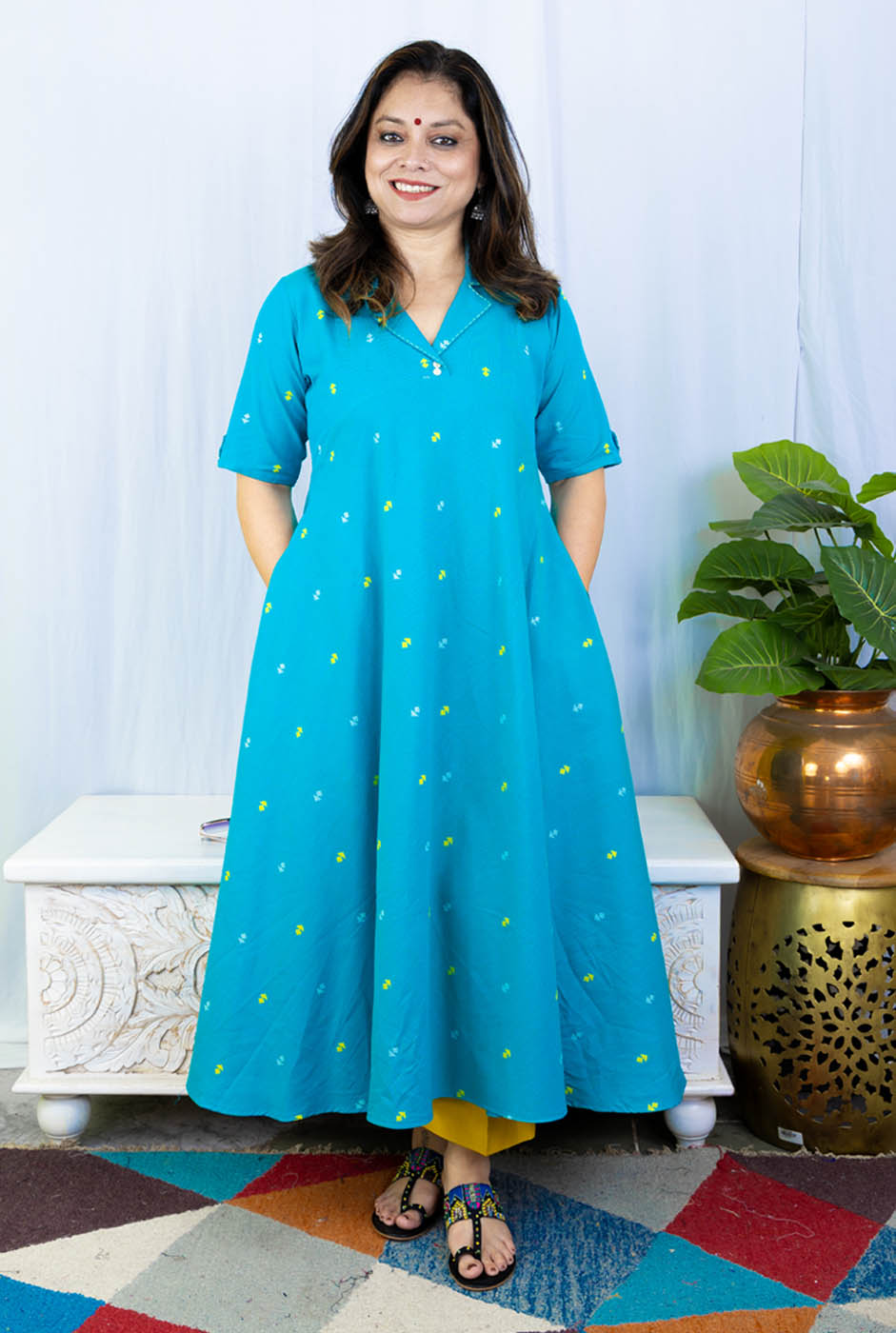 Nazakat Firoza Umbrella Kurta