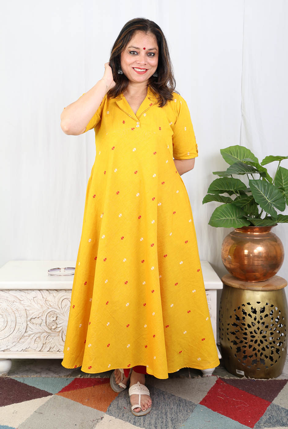Nazakat Yellow Umbrella Kurta