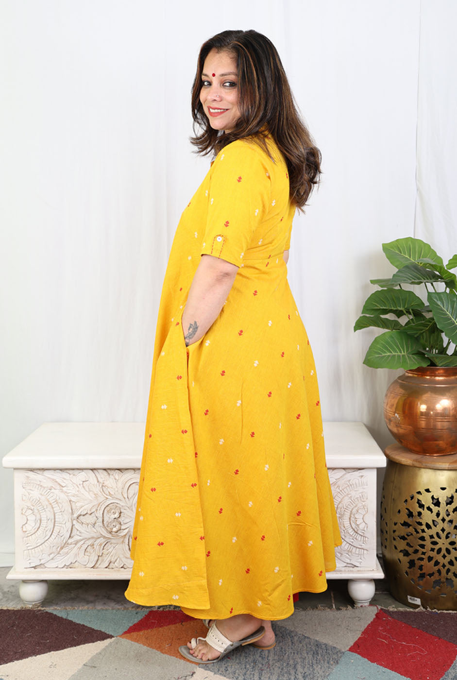 Nazakat Yellow Umbrella Kurta