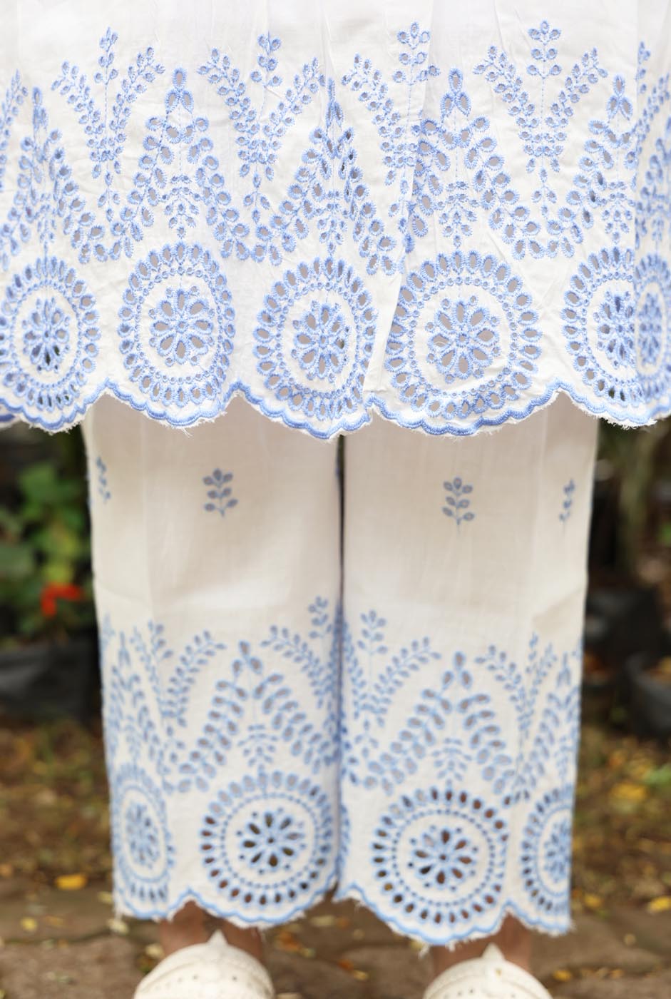White Schiffli Co-ord Set – Made to Order