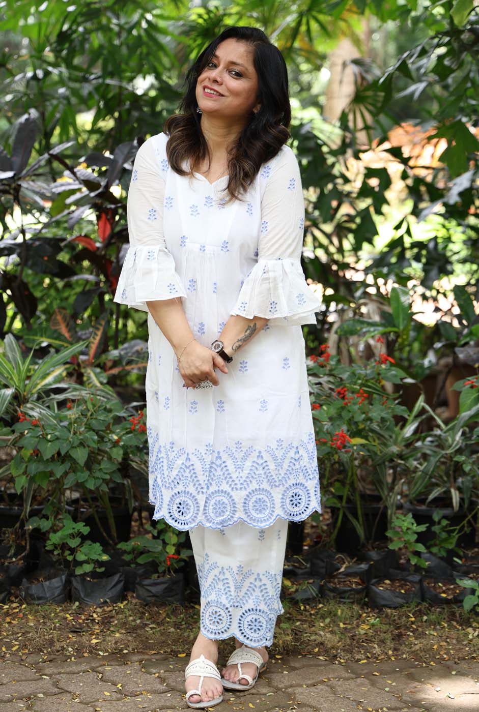 White Schiffli Co-ord Set – Made to Order