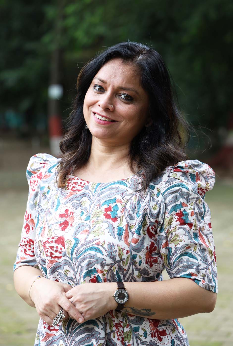 Hand Block Printed Cotton Floral Dress