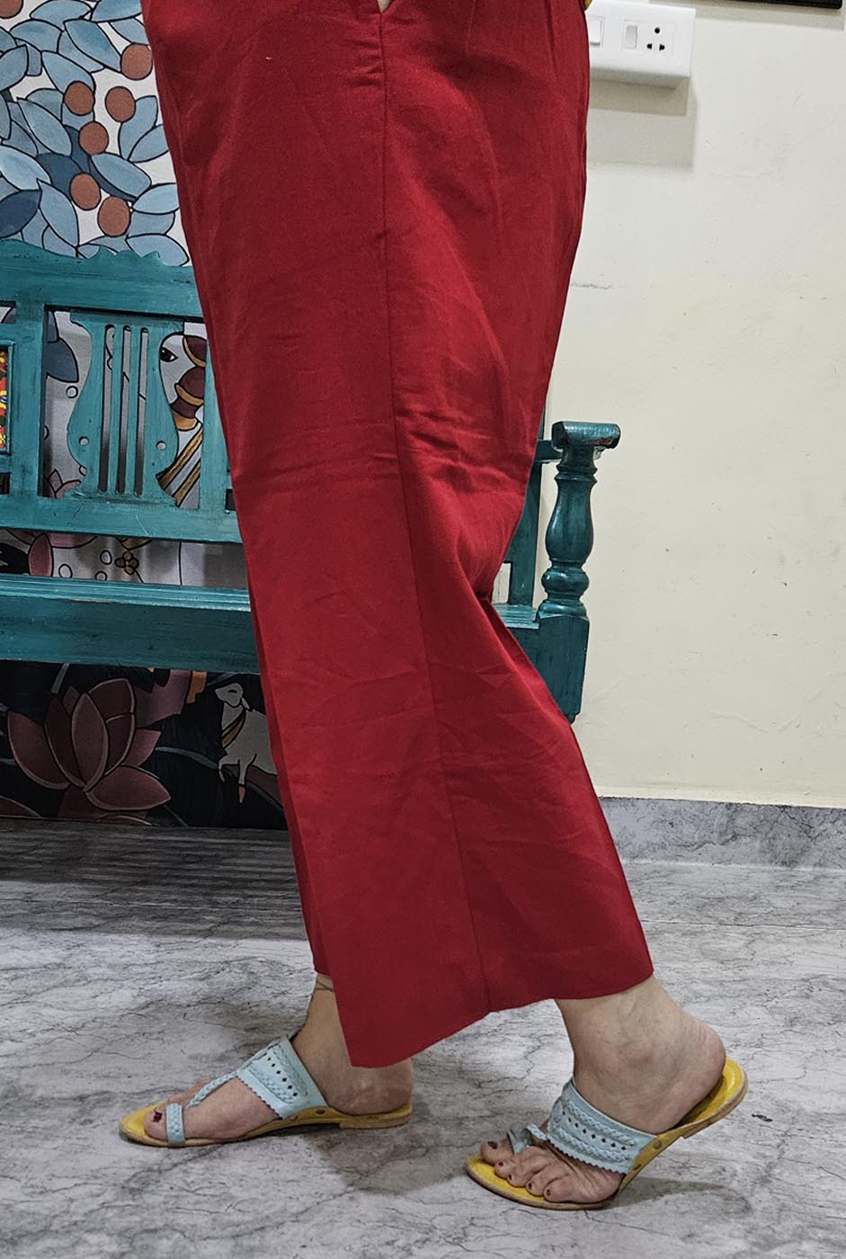 Red Handloom Pant