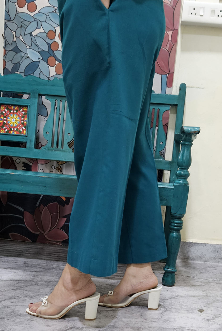 Teal Handloom Pant
