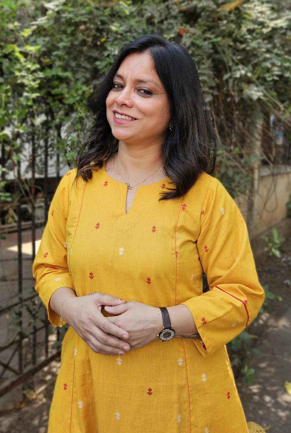 Nazakat Handloom Yellow Cotton Kurti