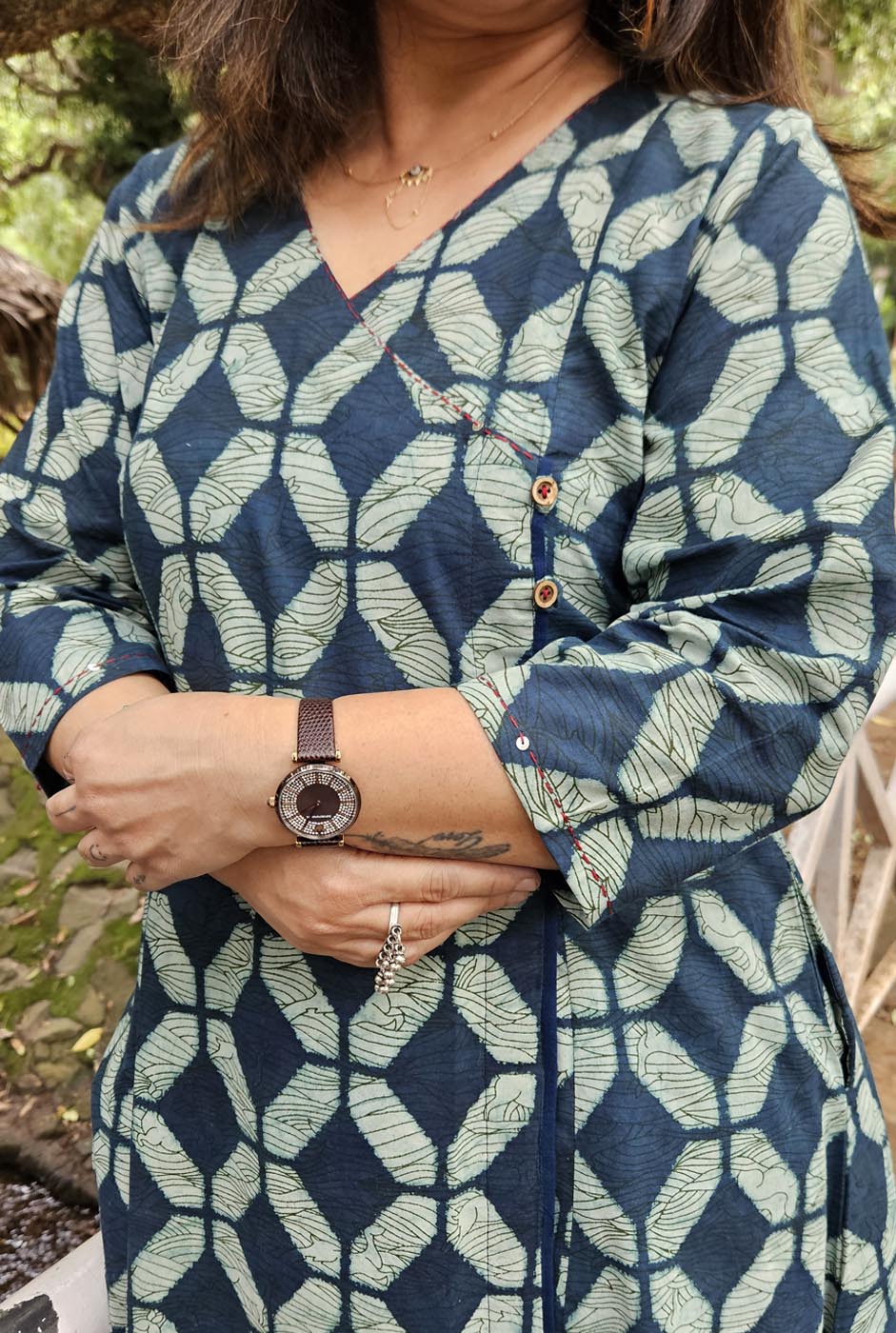 handblock noor Angrakha Kurta