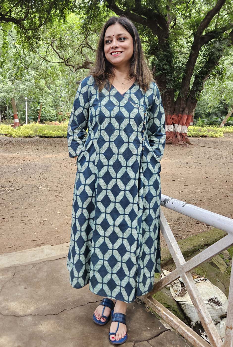 handblock noor Angrakha Kurta