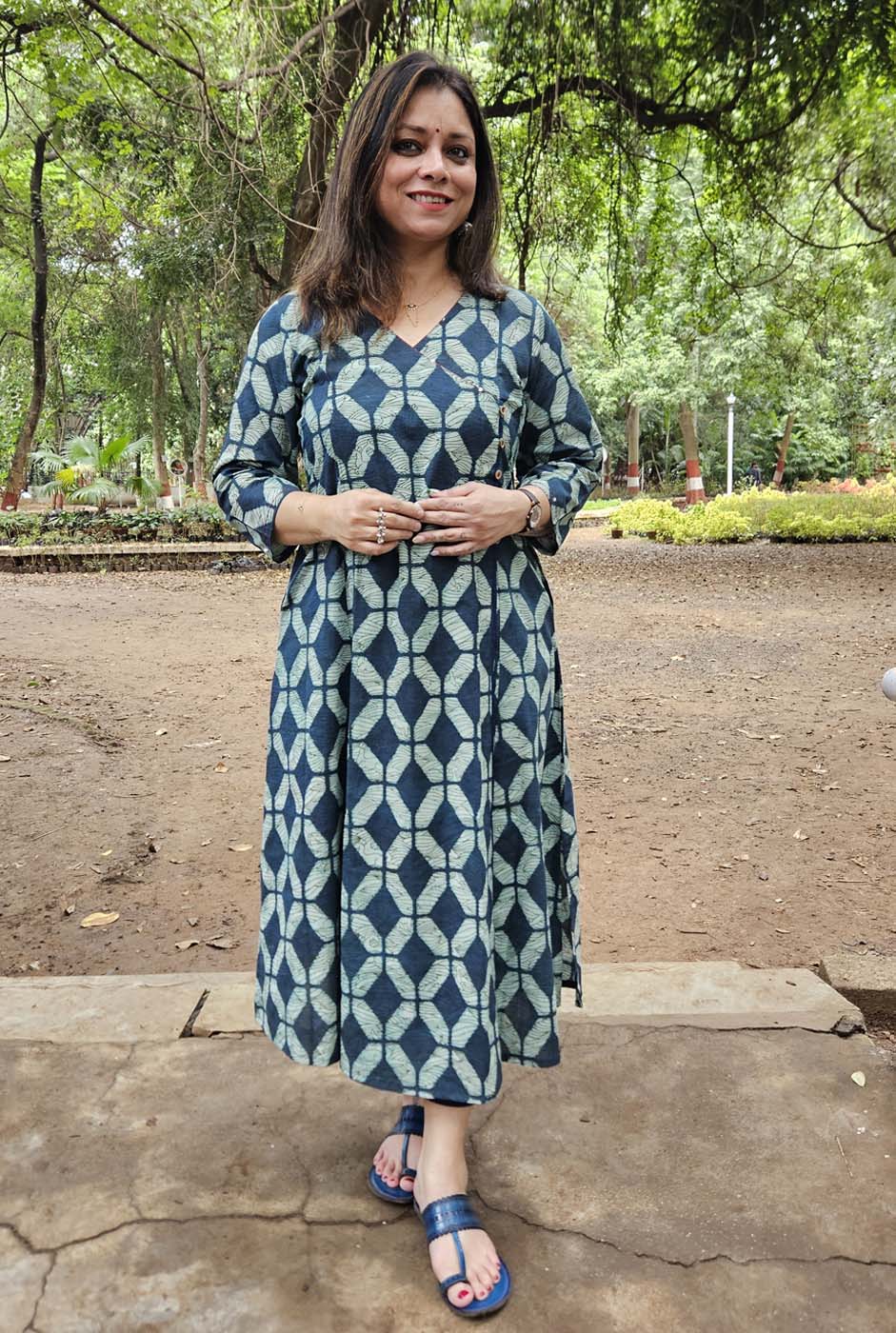handblock noor Angrakha Kurta