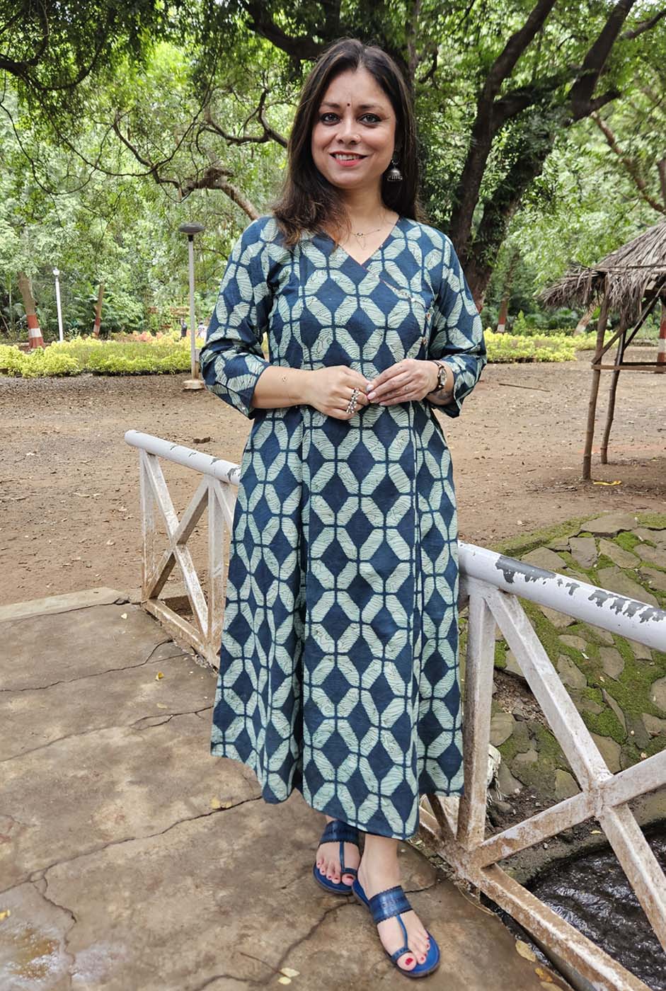 handblock noor Angrakha Kurta