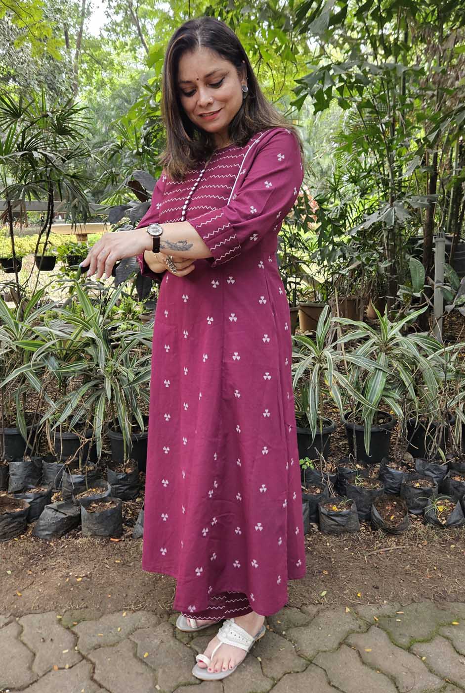 Nazakat Handloom Cotton Kalidar Co-Ord Set