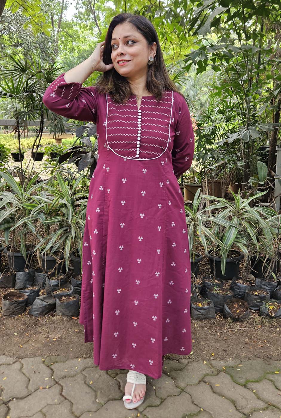 Nazakat Handloom Cotton Kalidar Co-Ord Set