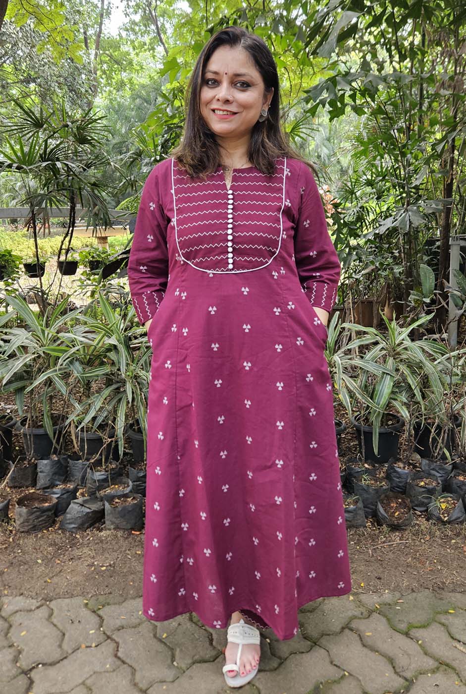 Nazakat Handloom Cotton Kalidar Co-Ord Set