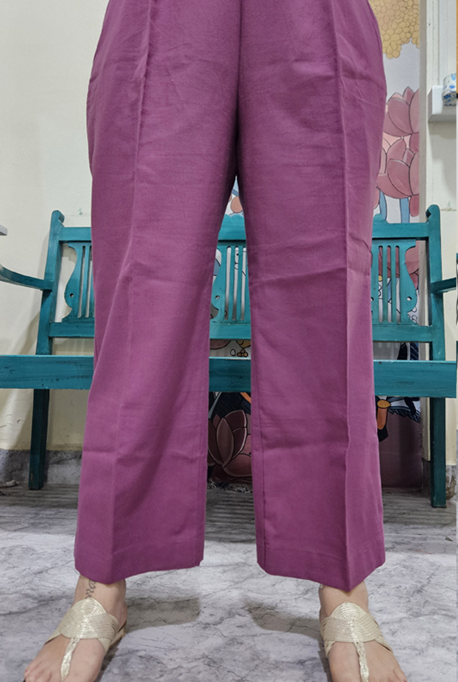 Magenta Handloom Pant